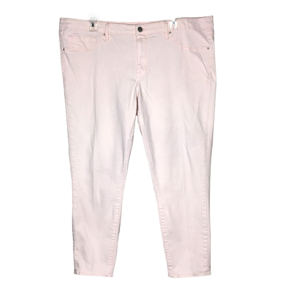 Mossimo SUPPLY CO. Light Pink Denim Mid Rise Crop Legging/Jegging Jeans Size 18